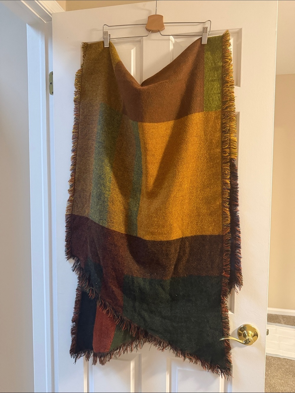 Steve Madden Multicolor Fringe Wrap Earthy Plaid